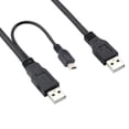 thumbnail image 1 of axGear USB 2.0 Male to Mini 5 Pin Y Cable Data and Power Cable for Hard Disk Drive, 1 of 4