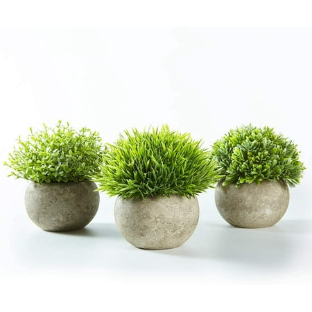 3 Sets Of Indoor Artificial Plants Green Lawn In Gray Pot Small Synthetic Decorative Plastic Suitable For Home Kitchen And Outdoor Decoration Canada Synthetic Decorative Plastic Plants, Are Artificial Plants Suitable For Outdoors