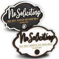 2 Pack Funny No Soliciting Signs for Front Door - Hanging 'Do Not Knock' Door Signs for Home & Office - No Solicitors, No Trespassing, No Salesmen Sign with Humorous Message