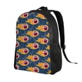thumbnail image 2 of Disketp Burning Rugby Balls Mochila Unisex de Apertura Lateral Completa, Mochila para Laptop para Escuela, Trabajo y Viajes, 2 of 8