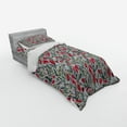 thumbnail image 3 of Ambesonne Retro Bedding Set 4 Pcs, Colored Boho Flowers Leaf, Queen, Grey and Hot Pink, 3 of 3