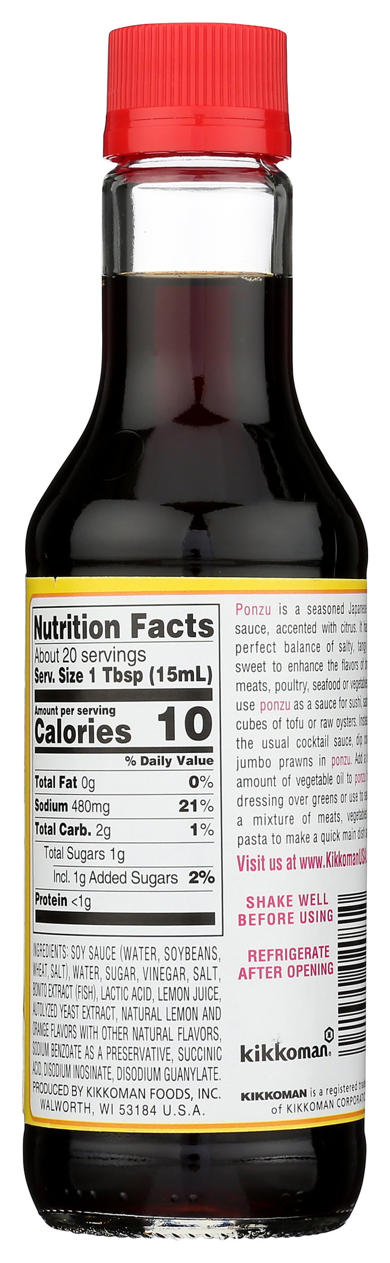 Pack of 6, Kikkoman Ponzu Citrus Seasoned Dressing & Sauce, 10 oz