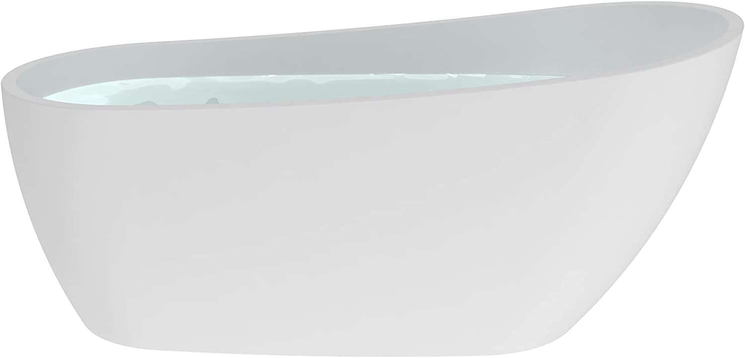 68-Inch White Acrylic Freestanding Soaking Bathtub with Clawfoot Design