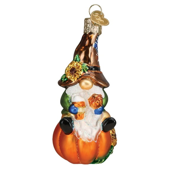 Old World Christmas Fall Harvest Gnome Glass Blown Ornament for Christmas Tree