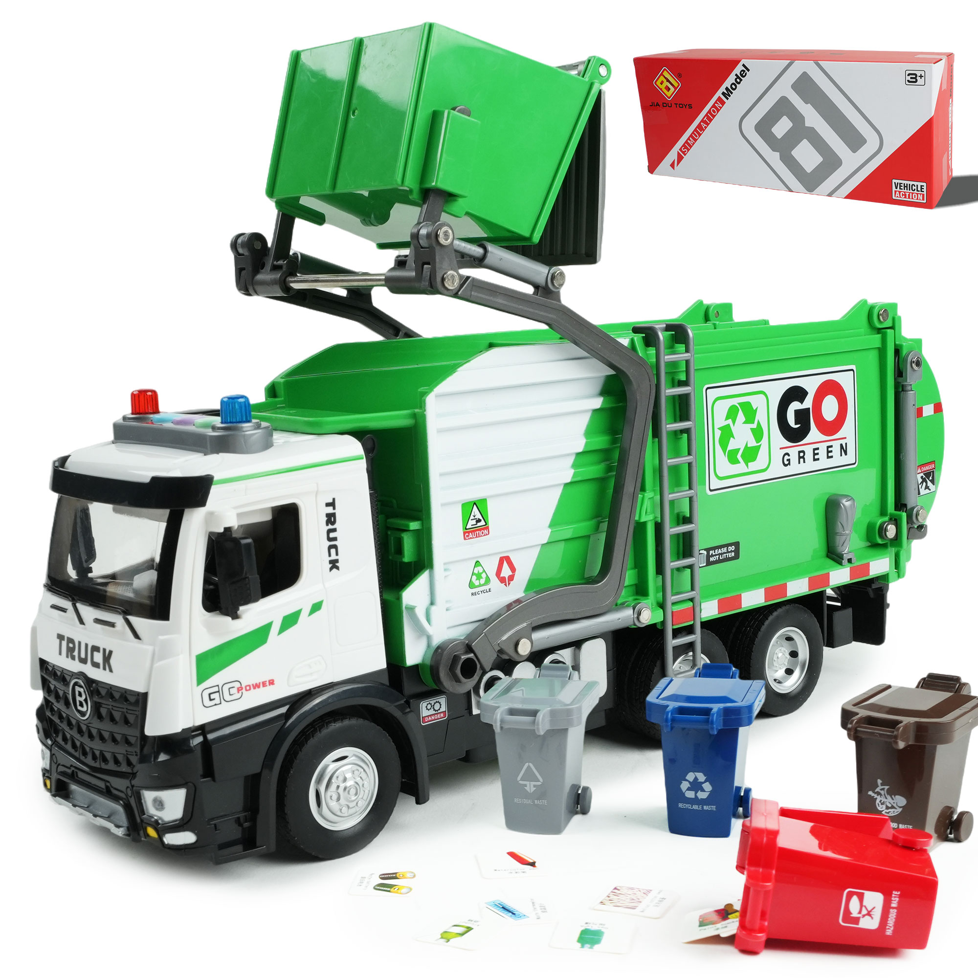 JBeeCtrl Garbage Truck Toy with Lights & Sounds photo 6