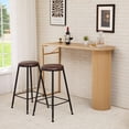thumbnail image 6 of PHOYAL Fluted Kitchen Bar Table, 55.11" Long Half Oval Counter Height Pub Table for Dining Room Living Room, Natural, 6 of 6