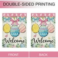 thumbnail image 3 of Welcome Easter Eggs Garden Flag Double Sided, Eucalyptus Leaves Bunny Rabbit Decorative Yard Outdoor Home Small Decor, Spring Bow Butterfly Flowers Burlap Outside House Decoration 12x18, 3 of 6