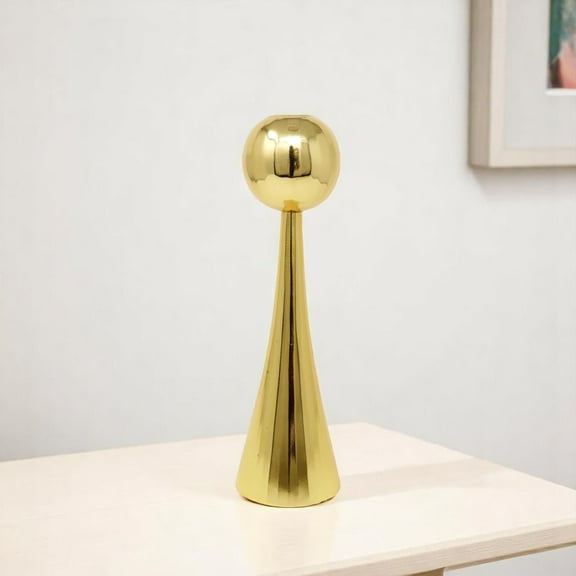 12" Gold Stainless Steel Tabletop Taper Candlestick