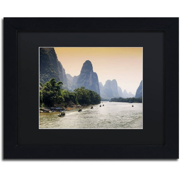 Trademark Fine Art "Li River" Canvas Art by Philippe Hugonnard, Black Matte, Black Frame