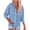 Light Blue women 3/4 sleeve button down shirt a1, variant on Women Summer Fall 3/4 Sleeve Button Down Blouse Casual Solid Basic Loose Shirt Collared Tops Dressy Vacation Fashion Clothes, Pink S