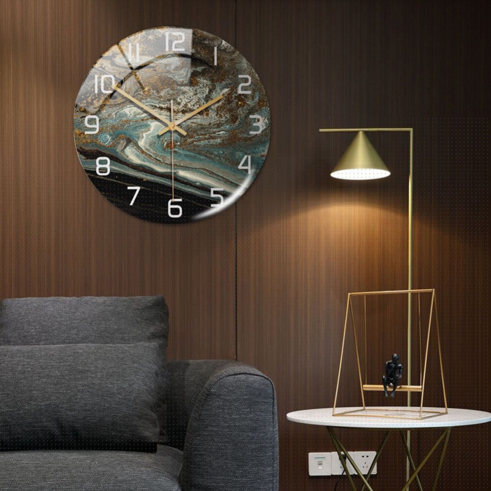 thumbnail image 6 of Clearance! Round Marble Wall Clock Three-dimensional Clock Home Decorations For Living Room, Kitchen, Bedroom And Office, 6 of 6