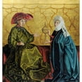 thumbnail image 2 of Gertrud Bock-Schnirlin 15x16 Gold Ornate Wood Frame and Double Matted Museum Art Print Titled - Solomon and the Queen of Sheba (1930), 2 of 4