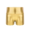 thumbnail image 4 of TiaoBug Kids Girls Jazz Hip Hop Dance Outfit Sleeveless Ruffle Crop Tops with Metallic Shorts Set Dancewear Gold 14, 4 of 7