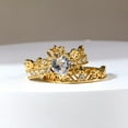 thumbnail image 4 of Crown Matching Rings Couple Rings 1CT CZ Yellow Gold Plated Wedding Ring Sets Female Ring, 4 of 7