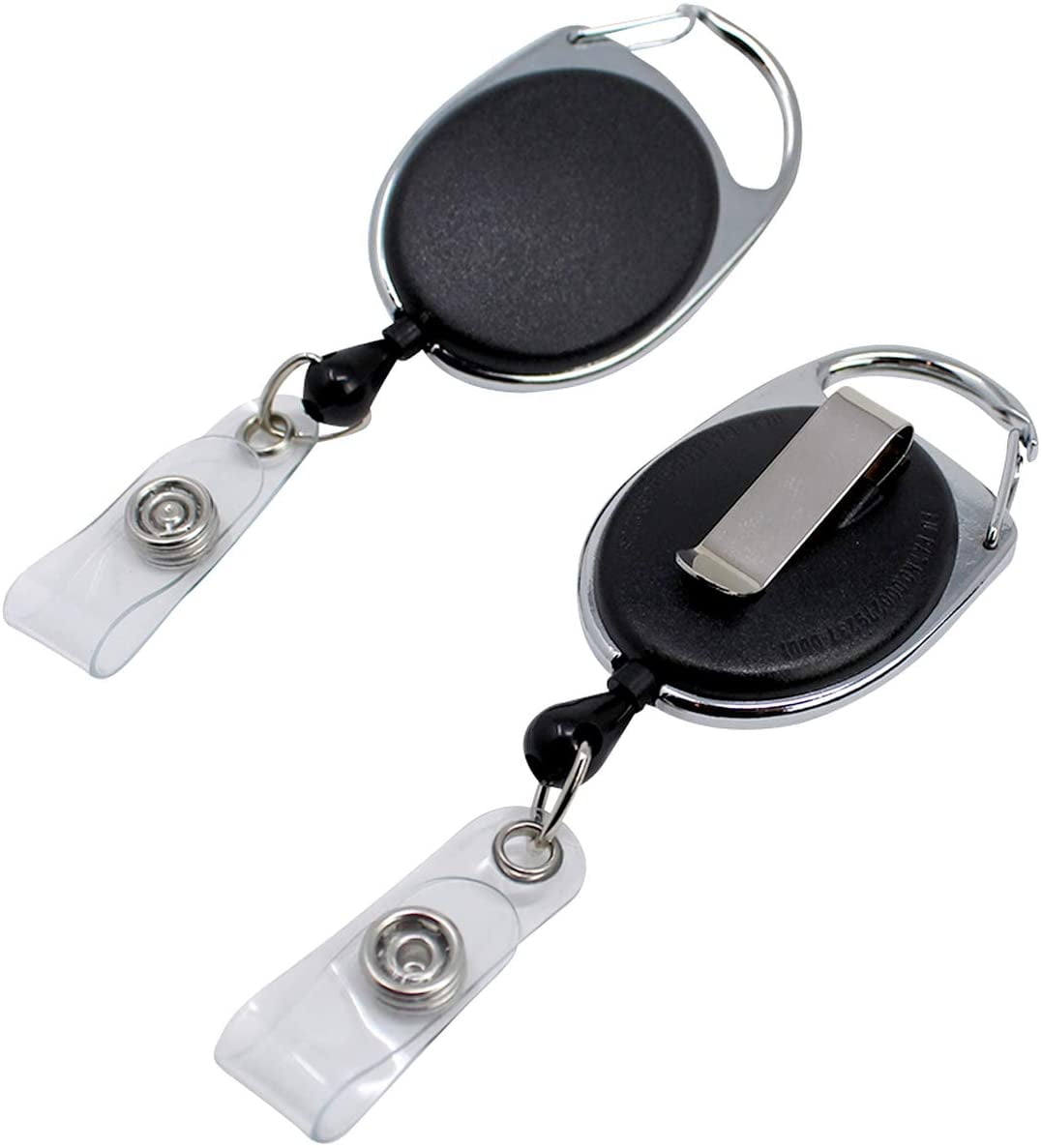 Heavy Duty Metal Badge Reel w/ Keychain Belt Clip & Nylon Cord by Specialist ID 