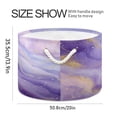thumbnail image 2 of Round Toy Storage Basket Foldable Storage Basket for Home Decor Laundry Basket20" x 14" Soft Purple Marble Vortex, 2 of 6