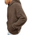 thumbnail image 3 of Huuilaibazoo Mens Fuzzy Sherpa Pullover Hoodie Sweatshirts Long Sleeve Sport Front Pocket Military Fall Outwear Winter Tops, 3 of 4