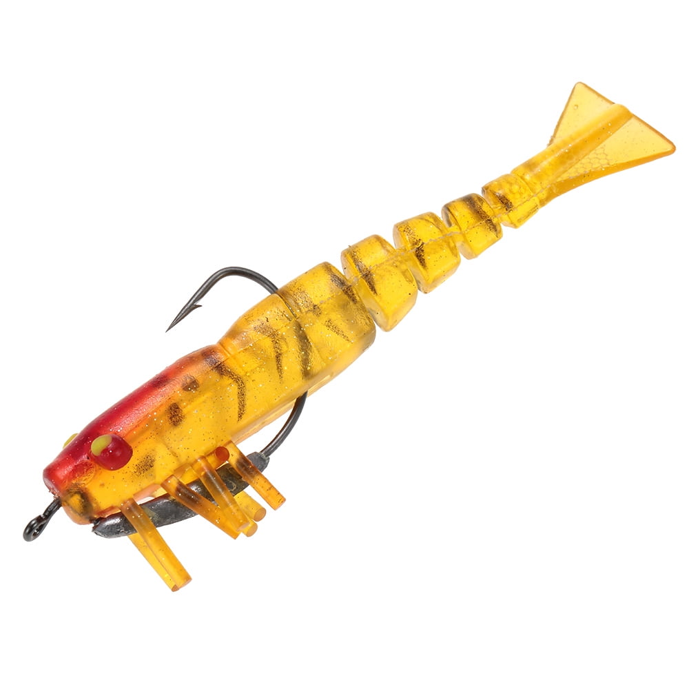 Lixada 3pcs 5 Jionted Segmented Fishing Lure Bait Shrimp Prawn Bait Fishing O8I1