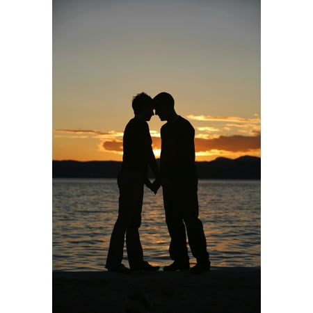Couple Standing By The Water Poster Print by Deddeda  Design (Best Couple Love Pic)