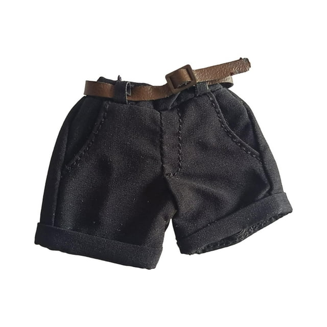 Figura femenina Sunnimix Pantalones cortos Ropa para muñeca Disfraz suave elegante Negro