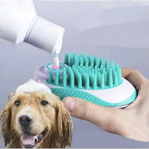 Hongchun Dog Wash Brush Multi Purpose for Dog Cat Hamster and Other Animals Water Green