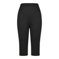 thumbnail image 5 of Fouhkni 2 Pack Capri Leggings for Women High Waisted Yoga Running Workout Soft Slim Fitted Cropped Trousers, 5 of 6