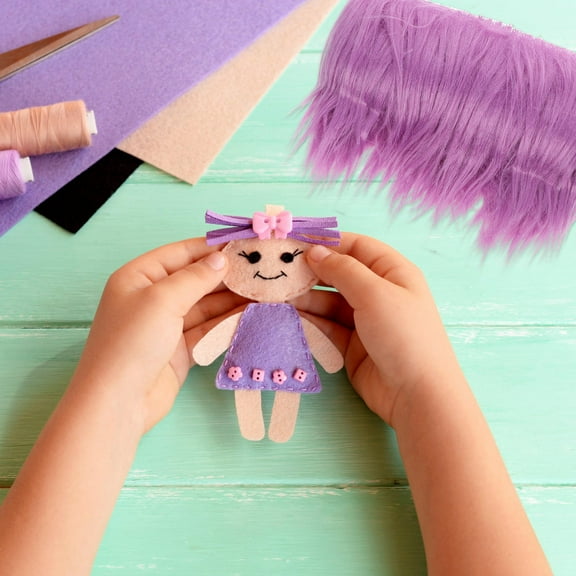 DINHEAROM 4Pcs Diy Supply Faux Fur Fabric Strips For Costume Making Artists Designers