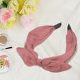thumbnail image 6 of Unique Bargains Bunny Ears Wide Bow Headbands Fashion Hair Hoop Pink with Bow Knotted for Girl Women, 6 of 7
