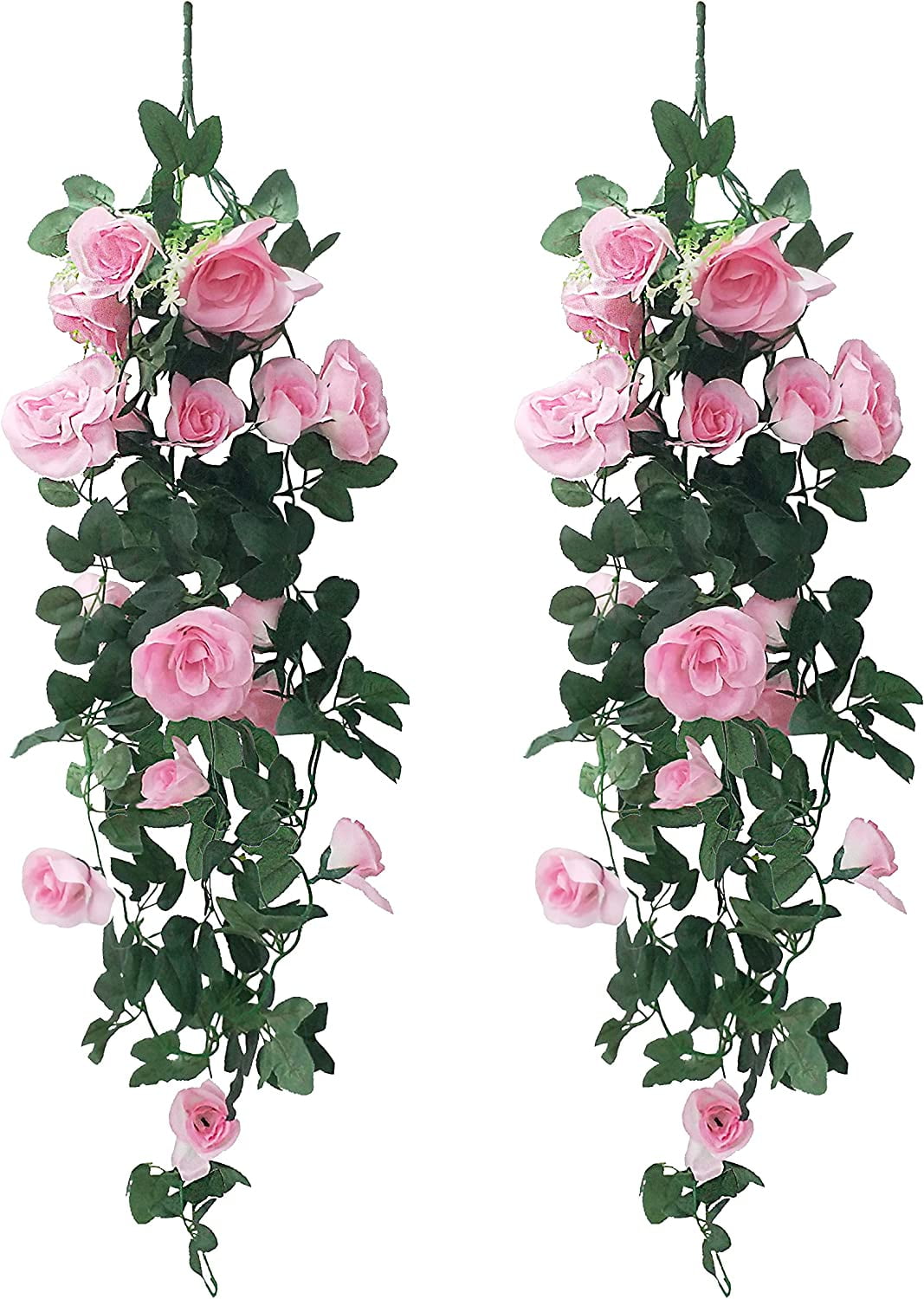 2 Pack Artificial Rose Vines Hanging Flowers 3 Ft Garland Plants Home