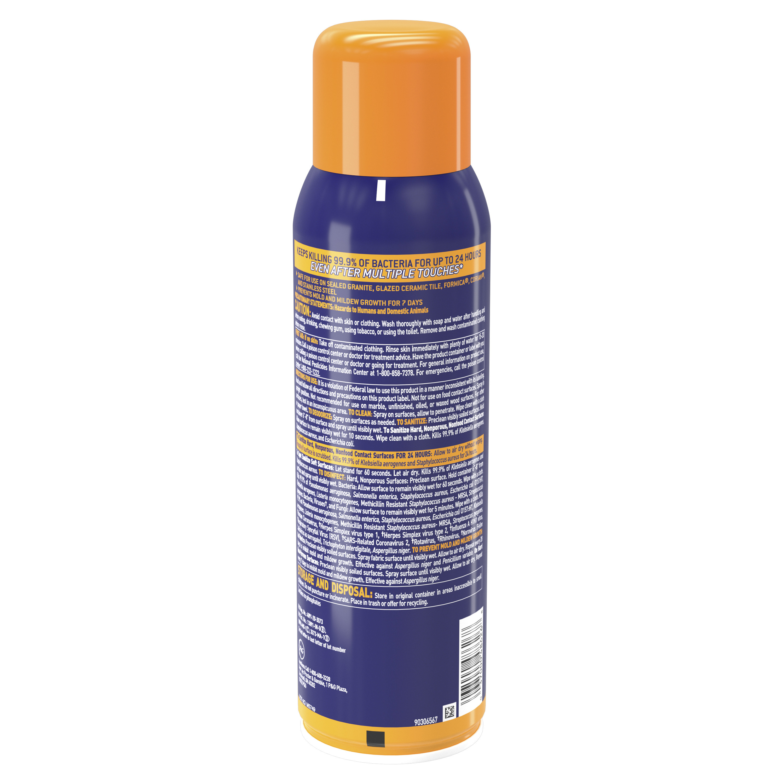 Microban 24 Hour Disinfectant Sanitizing Spray, Citrus Scent, 15 oz - image 4 of 18