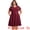 Burgundy, variant on DARING DIVA Plus Size V Neck Hollow Eyelet Details Dress 3X Burgundy