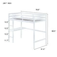 thumbnail image 7 of Miniyam Wood Twin Size High Loft Bed with Desk for Kids and Teens , Built-in Desk, White, 7 of 7