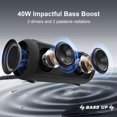thumbnail image 2 of Passau Altavoces Bluetooth portátiles con sonido estéreo de 40 W, radiadores pasivos, graves profundos, tiempo de reproducción durante todo el día, correa ajustable, BT5.3, IPX5 altavoz inalámbrico lu, 2 of 5