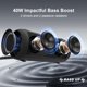 thumbnail image 2 of Passau Altavoces Bluetooth portátiles con sonido estéreo de 40 W, radiadores pasivos, graves profundos, tiempo de reproducción durante todo el día, correa ajustable, BT5.3, IPX5 altavoz inalámbrico lu, 2 of 5