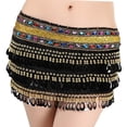 thumbnail image 5 of Segolike Women Belly Dance Skirt Shiny Hip Scarf Wrap for Festival Tango Themed Party Black, 5 of 8