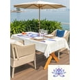 thumbnail image 5 of Outdoor Tablecloth with Umbrella Hole for Patio/Picnic/Party/Camping, Blue Lotus Flowers Waterproof Table Cloth Rectangle Table Cover Washable, Classic Love Heart Leaves Yellow\ (60"x 102"), 5 of 9