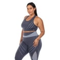 thumbnail image 2 of White Mark Women's Plus Size Cut Out Back Mesh Sports Bra, 2 of 5