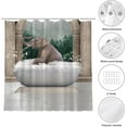 thumbnail image 4 of Funny Elephant Shower Curtain for Bathroom, Palace Animal Cute Elephant Bath Waterproof Home Bathtubs Curtain Decor Durable Fabric with 12 Hooks, 72x72 inches, 4 of 6