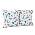 thumbnail image 6 of Ambesonne Vintage Throw Pillow Cover 2 Pack, Feathers and Butterfly, 18", Blue White Grey, 6 of 6