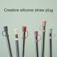 thumbnail image 4 of Twinkseal Reusable Straw Cover 12mm Straw Cover Food Grade Plastic Reusable Dust-proof Solid Color Mini Universal Glass Straw Tip Plug Topper Protector Kitchen, 4 of 8