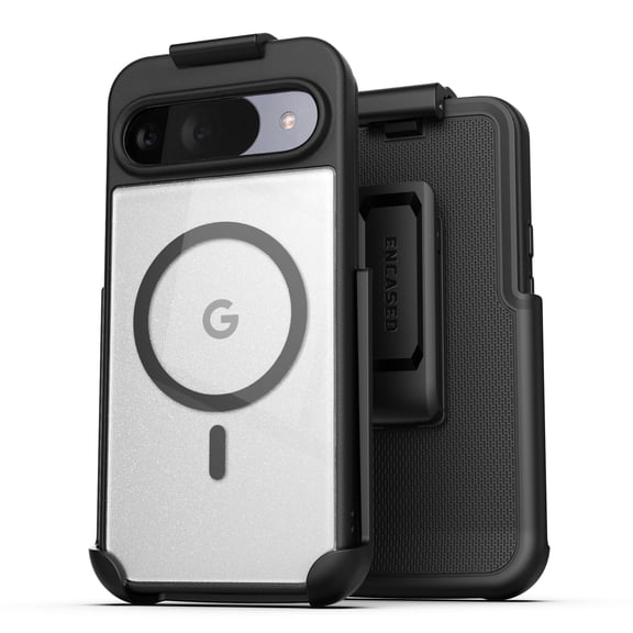 Encased SlimShield for Google Pixel 10 Pro XL Case with Belt Clip (6.8") Dual Hybrid Cover with Holster (Compatible with Magsafe) Black