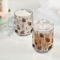 thumbnail image 2 of Yayeee 2 Pack Qtip Holder Bathroom Cotton Swab Canister with Lid Clear Dispenser Set, Light Gray Bears, 2 of 6