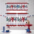 thumbnail image 3 of Independence Day Kitchen Curtains Valances 3 Piece Set, American Flag Eucalyptus Leaf Rod Pocket Tier Curtain and Valance Drapes for Small Window 36 Inch Length for Bedroom Cafe, 3 of 9