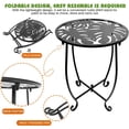 thumbnail image 5 of 1 Pack Outdoor Side Table, 14 Inch Small Round Outdoor End Table Metal Side Table, Weather Resistant Steel Patio Side Table for Patio Yard Balcony Garden Black, 5 of 8