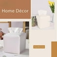 thumbnail image 4 of 1 Pack/ 2 Pack Tissue Box Cover, Square PU Leather Tissue Holder, Decorative Facial Tissue Cube Paper Organizer Dispenser for Bathroom, Night Stands, Desk, Car, 5X5X5 in, 4 of 6