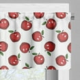 thumbnail image 5 of Ambesonne Fruits Valance & Curtain, Cartoon Apple Fruit Pattern, 55"x45", Dark Coral White Green, 5 of 6