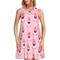 thumbnail image 1 of Balery Valentine's day gnomes Vestidos de verano para mujer con estampado: vestido holgado sin mangas, vestido playero informal y cómodo para días calurosos., 1 of 7