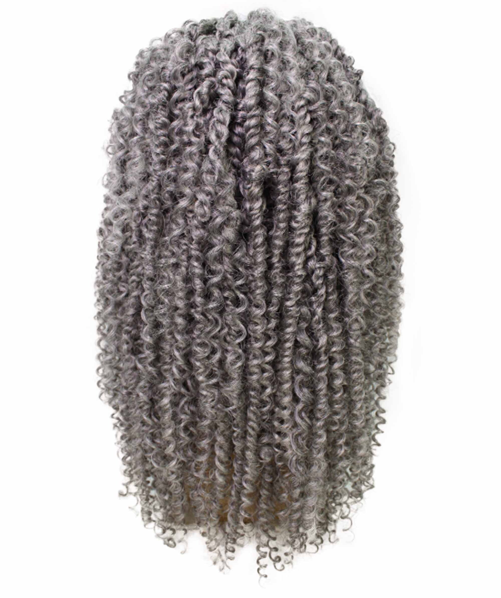 LUXLUXE Curly, Long, Lace Front Wig, Gray, 1 Count For Women Adult