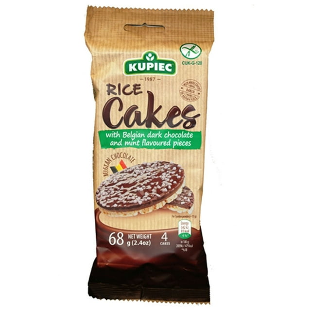 Kupiec Rice Cakes with Belgian Dark Chocolate and Mint Flavored Pieces