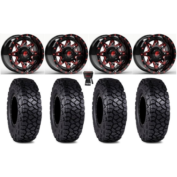 Fuel Lethal 15" Wheels Red 35" Intersect Tires Sportsman RZR Ranger